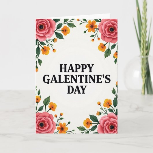 Carte de Galentines Fleurie Peinte (Devant)