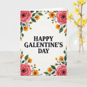 Carte de Galentines Fleurie Peinte (Fleur jaune)