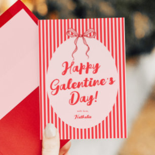 Carte de Galentine's / Saint-Valentin avec un nœud