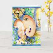 Carte de Ganesh Diwali de bonheur (Fleur jaune)