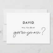 Carte de garçon d'honneur minimaliste moderne (Devant)