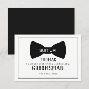 Carte de garçon d'honneur 'Suit Up' - Tenue de soi