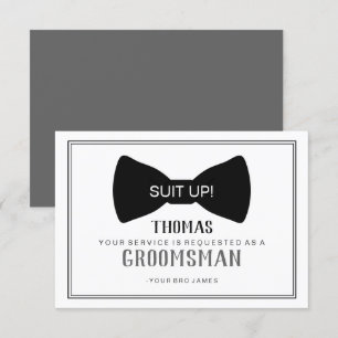 Carte de garçon d'honneur 'Suit Up' - Tenue de soi