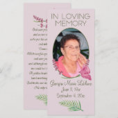 Carte de garde mémoriale de couleur d'aquarelle pe (Devant / Derrière)