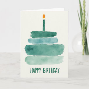 Carte de gâteau à aquarelle rayée