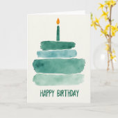 Carte de gâteau à aquarelle rayée (Fleur jaune)
