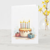 Carte de gâteau à égouttement festif (Fleur jaune)