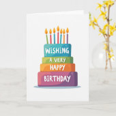 Carte de gâteau à étages joyeux (Fleur jaune)
