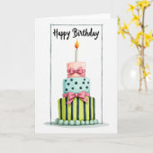 Carte de gâteau à étages pastel (Fleur jaune)