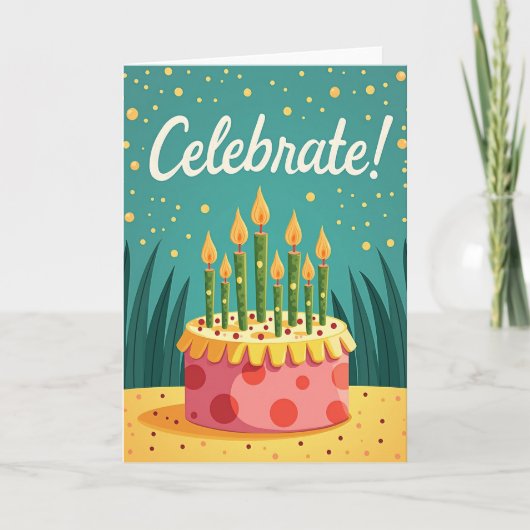 Carte de gâteau à pois joyeuse (Devant)