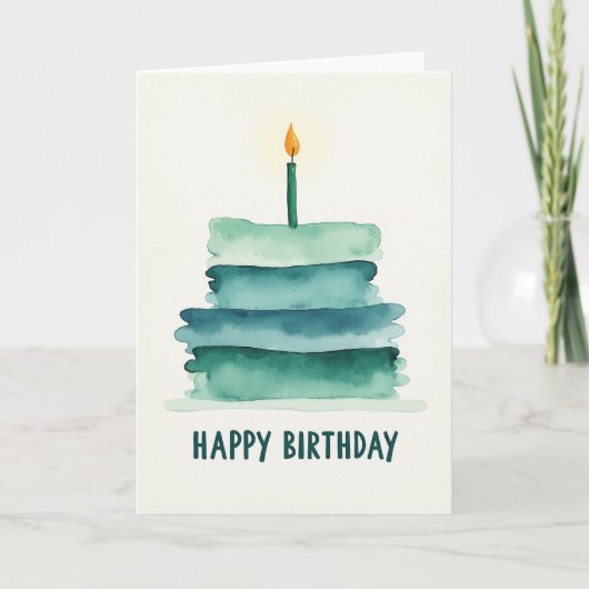 Carte de gâteau aqua joyeux (Devant)