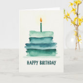 Carte de gâteau aqua joyeux (Fleur jaune)