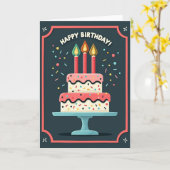 Carte de gâteau aux paillettes joyeuses (Fleur jaune)