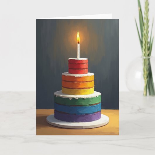 Carte de gâteau coloré joyeux (Devant)