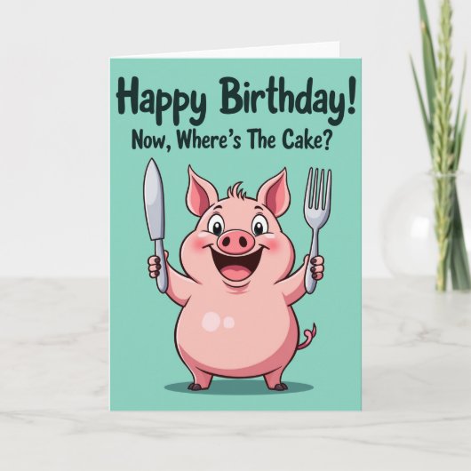 Carte de gâteau d'animal joyeux (Devant)