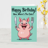 Carte de gâteau d'animal joyeux (Fleur jaune)