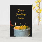 Carte de gâteau d'anniversaire (Fleur jaune)