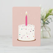 Carte de gâteau d'anniversaire avec bougie | Festi (Debout devant)