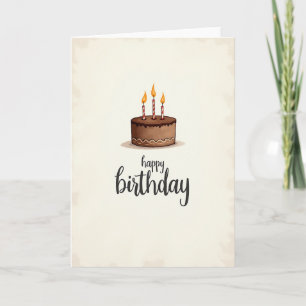 Carte de gâteau d'anniversaire avec bougie festive