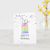 Carte de gâteau d'anniversaire avec Confetti (Fleur jaune)
