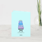 Carte de gâteau d'anniversaire Blue Happy (Dos)