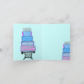 Carte de gâteau d'anniversaire Blue Happy (Intérieur)