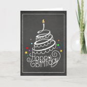 Carte de gâteau d'anniversaire Chalkboard (Devant)