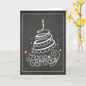 Carte de gâteau d'anniversaire Chalkboard (Fleur jaune)