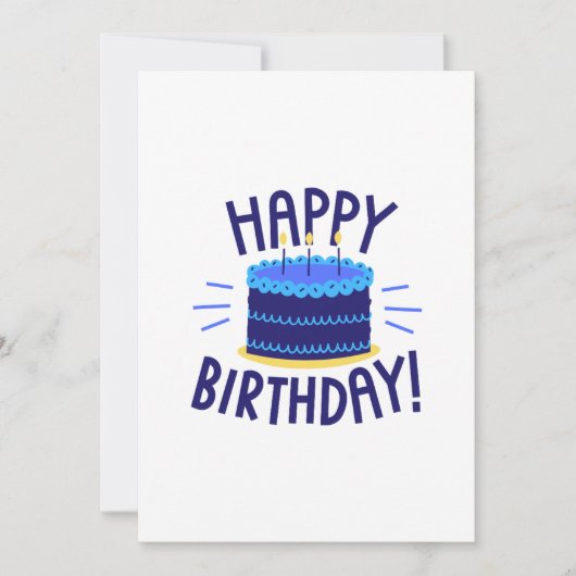 Carte de gâteau d'anniversaire couches bleues (Devant)