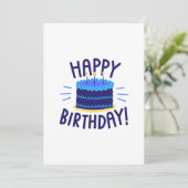Carte de gâteau d'anniversaire couches bleues (Debout devant)