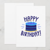 Carte de gâteau d'anniversaire couches bleues (Devant / Derrière)