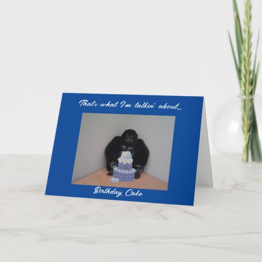 Carte de gâteau d'anniversaire de gorille drôle (Devant)