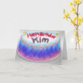 Carte de gâteau d'anniversaire de Kim (Fleur jaune)