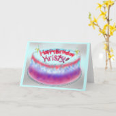 Carte de gâteau d'anniversaire de Kristy (Fleur jaune)