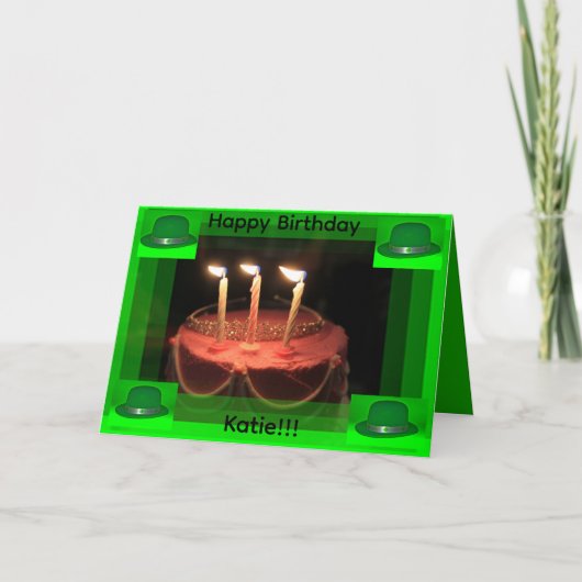 Carte de gâteau d'anniversaire de la Saint-Patrick (Devant)