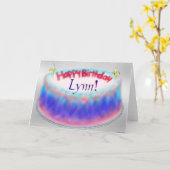 Carte de gâteau d'anniversaire de Lynn (Fleur jaune)