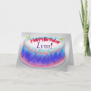 Carte de gâteau d'anniversaire de Lynn