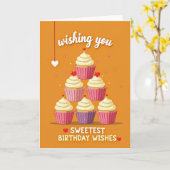 Carte de gâteau d'anniversaire empilé (Fleur jaune)