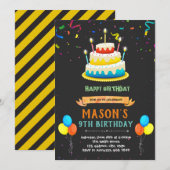 Carte de gâteau d'anniversaire heureux (Devant / Derrière)