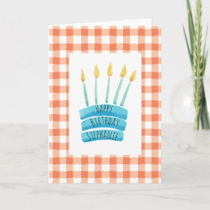 Carte de gâteau d'anniversaire joyeuse, personnali