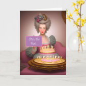 Carte de gâteau d'anniversaire Marie Antoinette co (Fleur jaune)