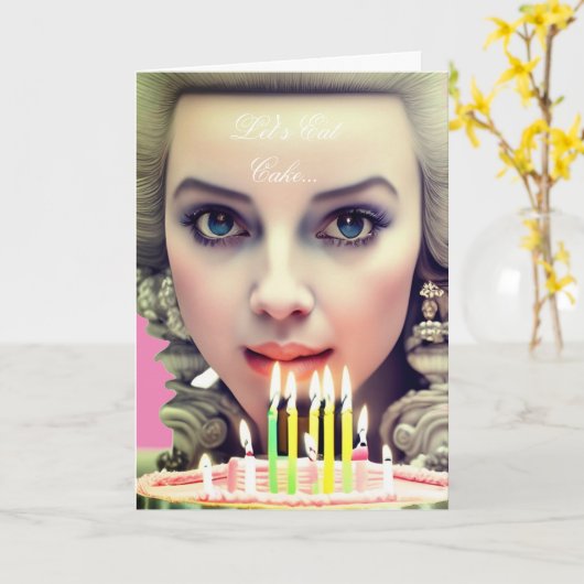 Carte de gâteau d'anniversaire Marie Antoinette co (Fleur jaune)