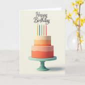 Carte de gâteau d'anniversaire Ombre (Fleur jaune)