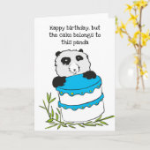 Carte de gâteau d'anniversaire Panda (Fleur jaune)