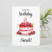 Carte de gâteau d'anniversaire personnalisée pour  (Debout devant)