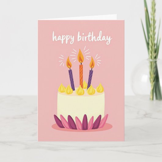 Carte de gâteau d'anniversaire rayé (Devant)
