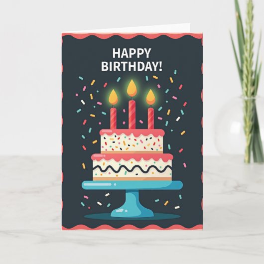 Carte de gâteau d'anniversaire saupoudré (Devant)