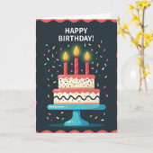 Carte de gâteau d'anniversaire saupoudré (Fleur jaune)