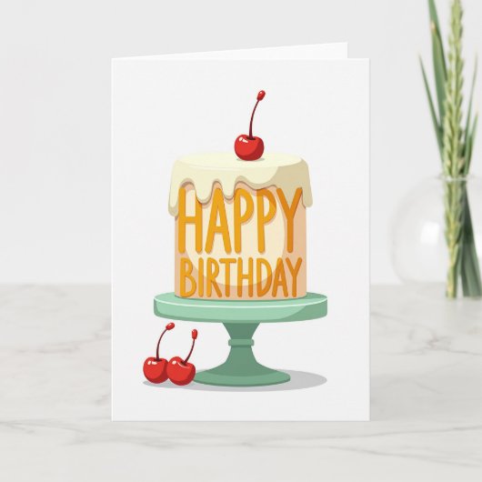 Carte de gâteau d'anniversaire sucré (Devant)