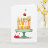 Carte de gâteau d'anniversaire sucré (Fleur jaune)